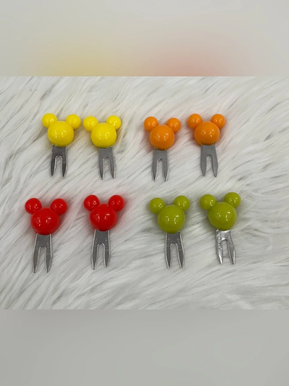 Disney Parks Mickey Mouse Icon Head Corn On The Cob Holders Picnic Forks Party